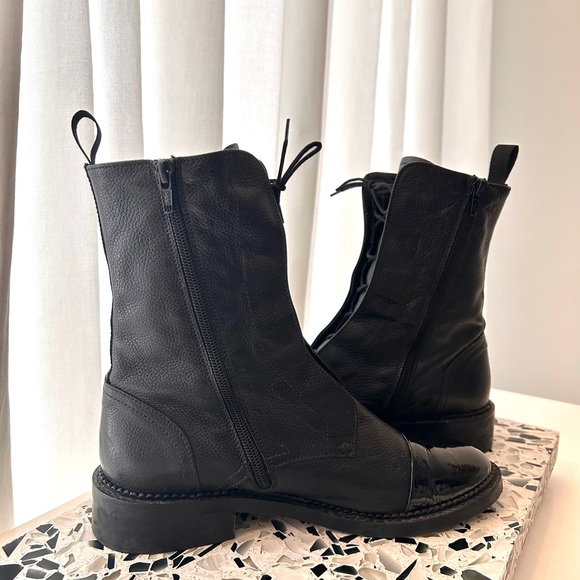 Black Lace Up Boots - Picture 6 of 9